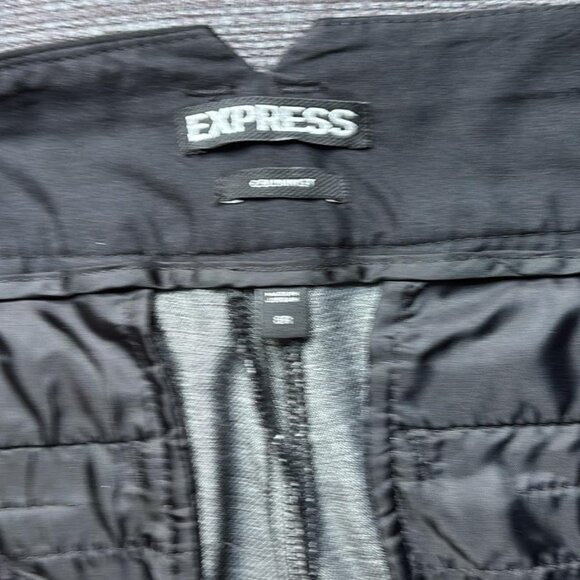 EXPRESS Gray Straight Leg Slacks Black Contrast Waist Size 8 - Picture 3 of 7